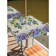 thumbnail image 2 of Square Outdoor Tablecloth with Umbrella Hole Spring Flowers Outside Table Cloth Waterproof Patio Table Cover Summer Rustic Botanical Butterfly Burlap Zipper Tablecloths for Picnic Camping 54x54 Inch, 2 of 8