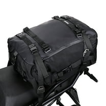 Motorcycle Bag Tail Bag Waterproof Large Capacity Backpack Pannier Bag Versatile Bag with straps (Black, 30L)