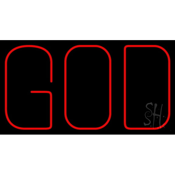 God Block LED Neon Sign 13" Tall x 24" Wide - inches Black Square Cut Acrylic Backing, with Dimmer - Premium built indoor Sign for Home décor, Event, Religious place, Store interior, Office.
