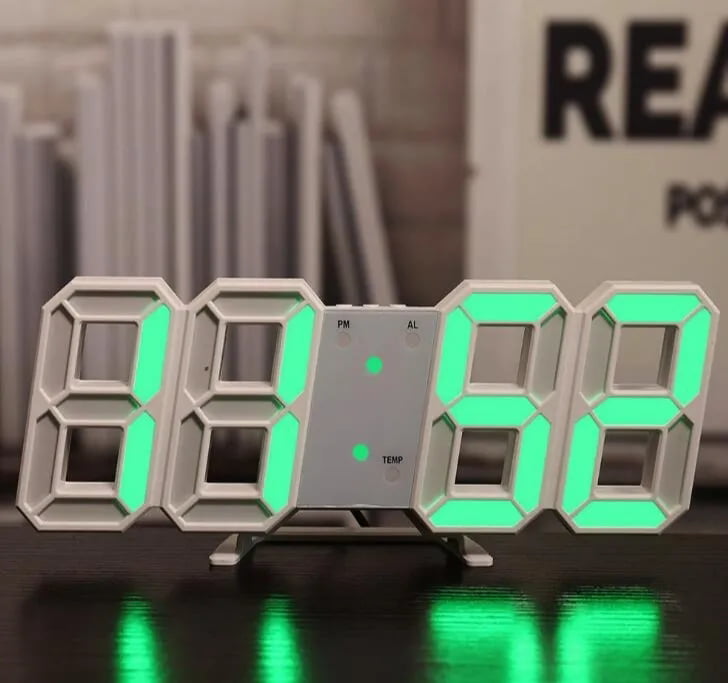 Digital 3D LED Wall Clock Alarm Clock Colorful Display With Remote Control USB 
