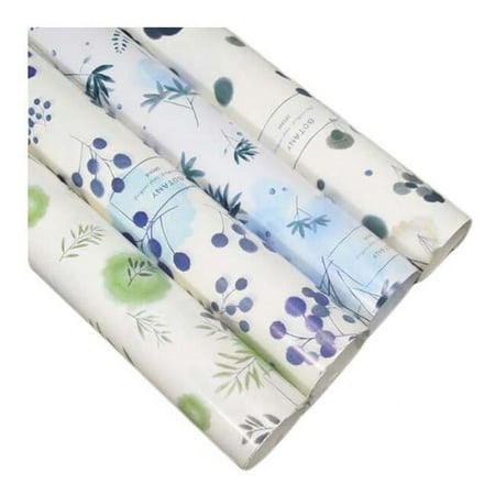 Panda Superstore 29.5 x 20.5 in. Random Pattern Floral Roll Gift Wrapping Paper for Birthday, Holiday, Wedding & Baby Shower, White - 10 per Roll