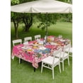 thumbnail image 3 of Pink Spring Easter Outdoor Tablecloth - 60x84 Inch Rectangle Dining Table Cover, Bunny Eggs Floral Botanical Waterproof Outdoor Table Cloth with Umbrella Hole & Zipper for Picnic/Patio/Party, 3 of 7