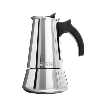 

Escali London Sip 6 Cup Stainless Steel Espresso Maker | Silver