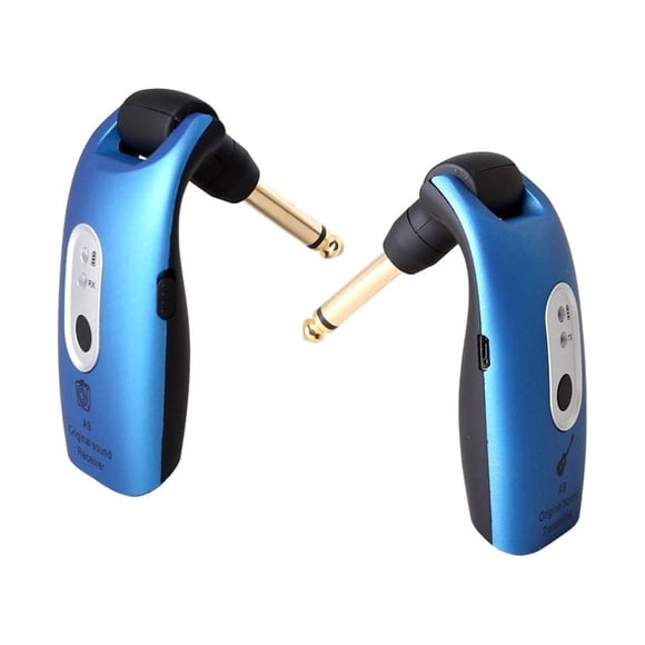 Greeniant Transmisor de 20Hz-20kHz, receptor integrado ligero portátil de 2,4 GHz-2,483 GHz, convertidor integrado para piezas de bajo Accesorios para instrumentos musicales Azul