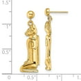 thumbnail image 3 of Auriga 14k Yellow Gold 2-D MARCO ISLAND Cat Dangle Earrings for Women(L-31.1mm, W-10.2mm), 3 of 5