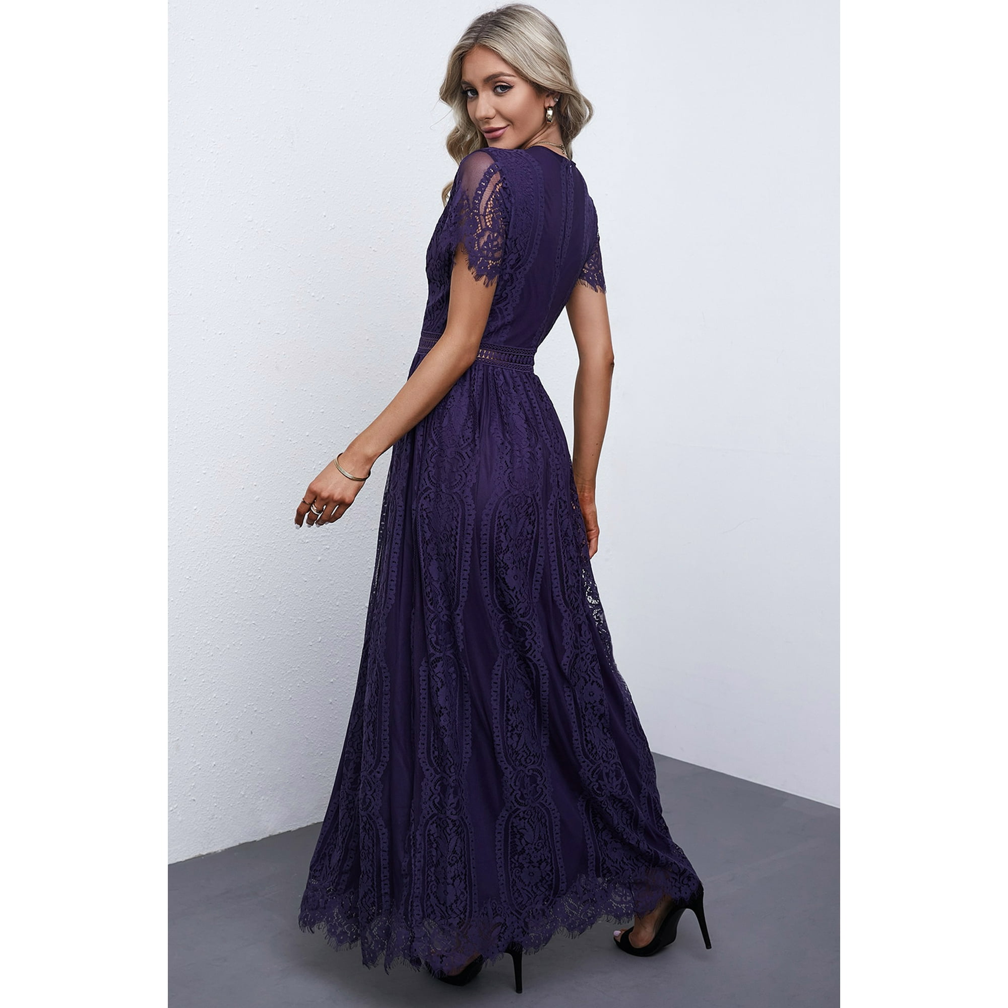 Pkqwtm Women s Blue Blue Fill Your Heart Lace Maxi Dress
