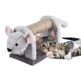 thumbnail image 5 of Leejay 7 Inch Plush Faux Fur Cat Scratching Post with Natural Sisal Rope - Grey Mouse, 5 of 5