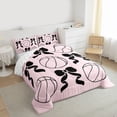 thumbnail image 3 of Feelyou Fashion Bow-tie Kids Twin Comforter Sets, Cartoon Basketball Bedding Set, 2 Pieces, 3 of 8