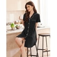 thumbnail image 4 of Ekouaer Nightgowns for Women Bamboo Viscose Sleep Shirts Button Down Night Shirt Short Sleeve Boyfriend Pajama Dress, 4 of 6