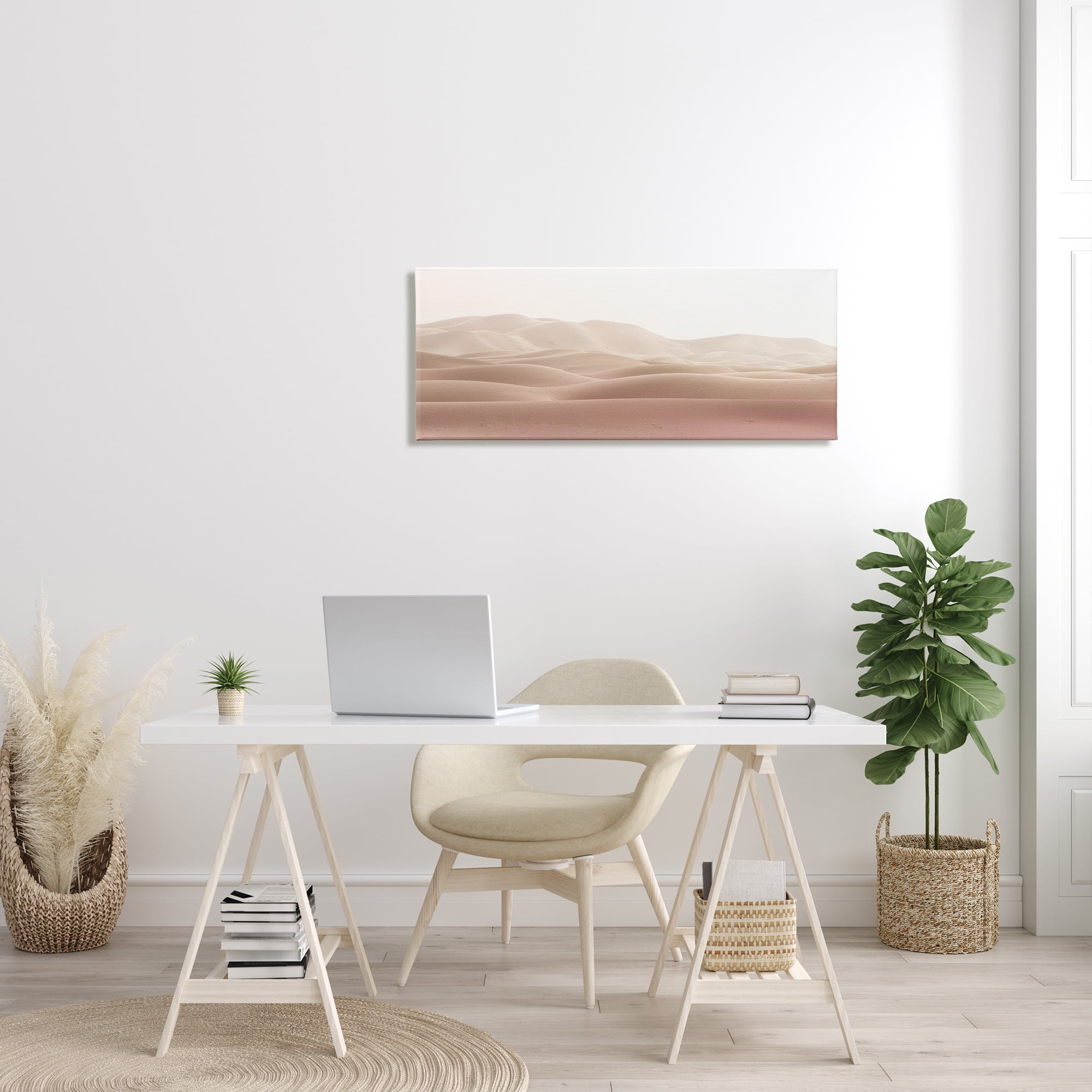 Stupell Industries Pink Sunburnt Sandy Dessert Distant Hills Landscape, 17 x 40, Design by Kim Allen