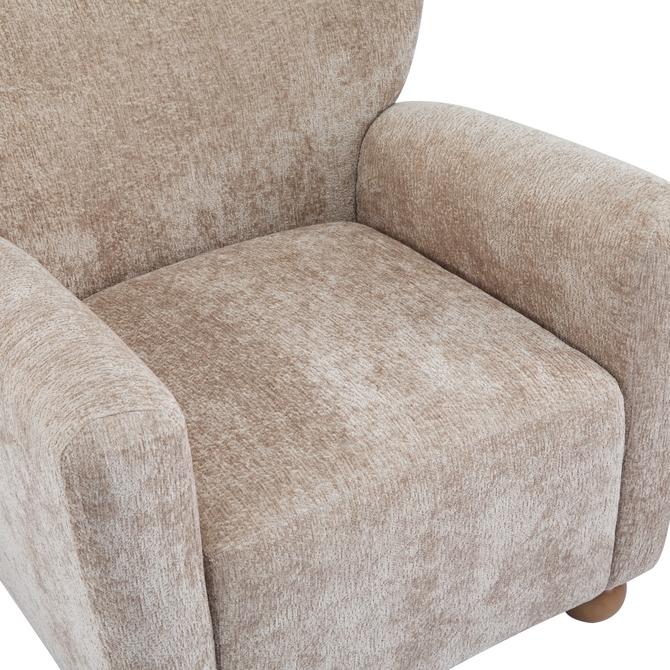 Christopher Knight Home Wingback Chair, Chenille Upholstered Accent Chair with Solid Wood Legs, Light Cinnamon