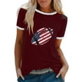 thumbnail image 2 of Up to 65 off!Lolmot T Shirts for Women Loose Fit Patriotic Shirts Summer Casual Short Sleeve Football American Flag Graphic Tees Tops Teen Girl Clothes, 2 of 4