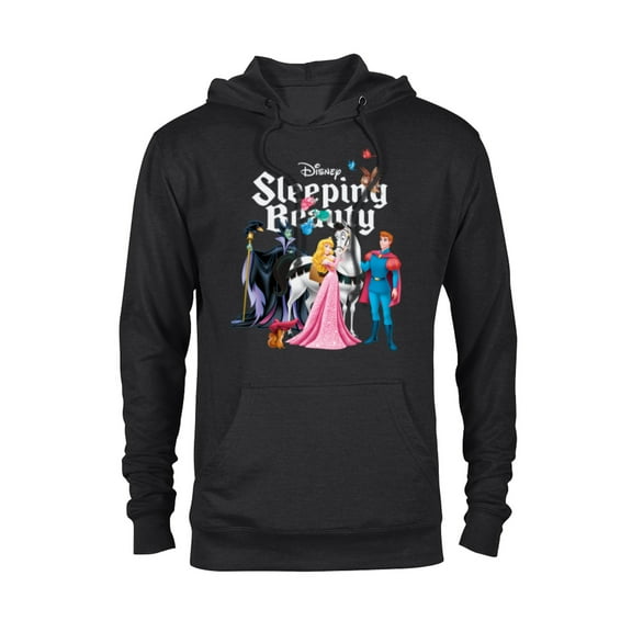 Disney Sleeping Beauty Characters T-Shirt - Pullover Hoodie for Adults - Customized-Black