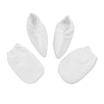 thumbnail image 1 of 2 pares de guantes de cera de parafina Tratamiento de baño Guantes de tela de felpa para los pies de las manos Cubiertas aisladas para mitones para terapia de calor Spa (Blanco), 1 of 5