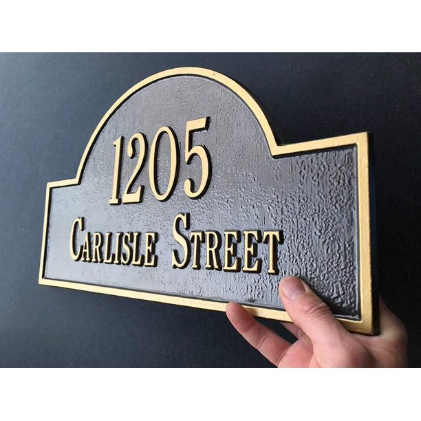 Personalized Cast Metal Address Plaque Lawn Mounted Arch Plaque