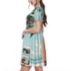 thumbnail image 2 of Fotbe Vintage Surf Van Beach Vestido Largo de Moda para Mujer, Vestido Tipo Camiseta con Manga Corta y Estilo Casual a Rayas y Bloques de Color, 2 of 6