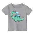 thumbnail image 1 of LUOGENLI Children's Summer Round Neck Print Short Sleeved Outfits for Boys Work Plus Size Grey 10-11 Years, 1 of 3