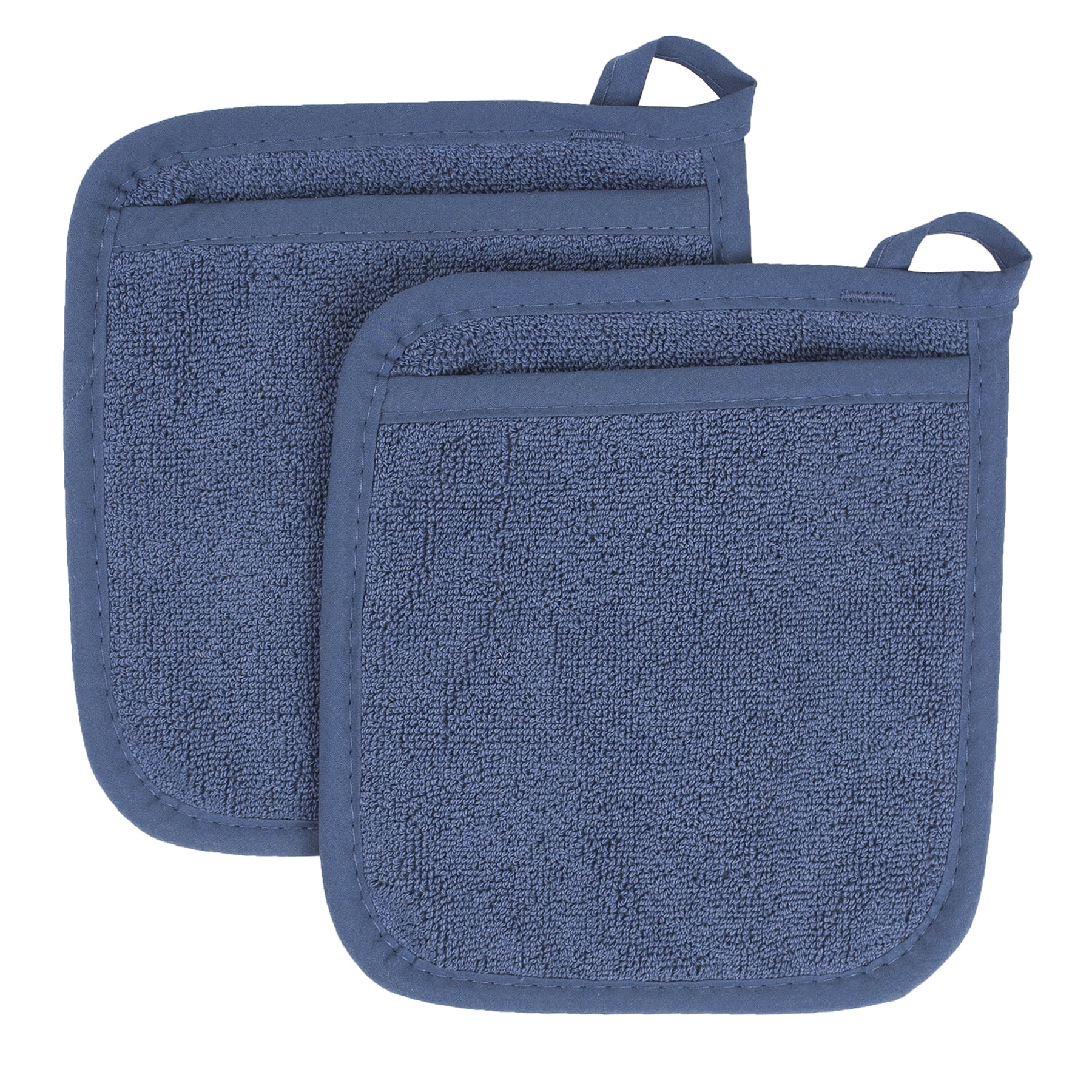 RITZ Royale Terry Pocket Mitt Set - Pot Holder Set, 2-Pack, Federal Blue