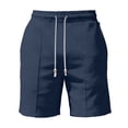 thumbnail image 5 of VBVC Men's Cotton-Linen Shorts with Pockets,Lightweight Workout Golf Shorts For Men,Navy,S-2XL, 5 of 7