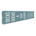 thumbnail image 3 of Decks Docks & Flip Flops Vertical Novelty Decor, Metal Wall Sign - 4x18 Inches, 3 of 4