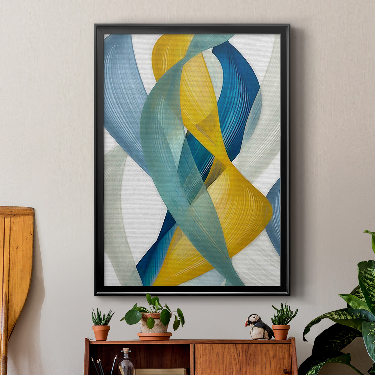 Horizontal Bands I Premium Framed Print, in Gold, Black, or Silver - Ready to Hang
