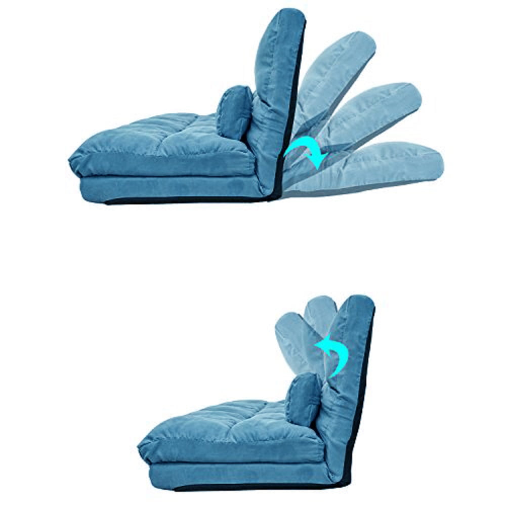 Kepooman Adjustable Folding Lounge Sofa Bed with 2 Pillows for Living Room, 70.86" x 45.67", Blue Kepooman Adjustable Folding Lounge Sofa Bed with 2 Pillows for Living Room, 70.86" x 45.67", Blue