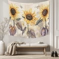 thumbnail image 5 of Sunflower Large Tapestry for Bedroom Wall Hanging Tapestry, Yellow Summer Botanical Farmhouse Flower Ceiling Backdrop Tapestries Poster Blanket Wall Decor for Teens Room Living Room Dorm 100" x 59", 5 of 8