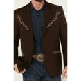 thumbnail image 3 of Scully P-915L-CHO-44L Mens Diamond Embroidered Sportscoat, Chocolate - 44, 3 of 4