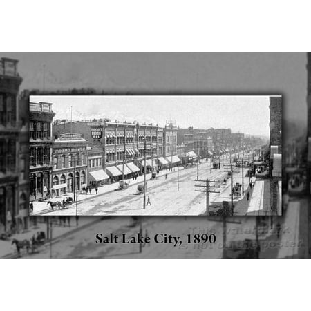 24"x36" Gallery Poster, Main Street 1890 salt lake city utah