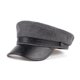 thumbnail image 4 of Gorras militares unisex con visera de cuero negra/gris oscuro más nuevas para hombres, mujeres, estudiantes, gorras planas ajustadas azul marino Drake, venta al por mayor, 4 of 5