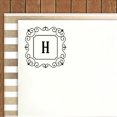 thumbnail image 2 of Printtoo Alphabet H Monogram Initial Square Swirl Border Self Inking Rubber Stamp Office Stationary, 2 of 7
