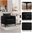 thumbnail image 3 of TOSEE Black Velvet Accent Chairs Set of 2, Modern Upholstered Accent Chair Comfy Velvet Armchair with Thick Cushion and Wood Frame, Single Sofa/Side Chair for Living Room Bedroom Office, 3 of 9