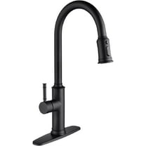 Black Kitchen Faucets, High Arc Single Lever Single Handle Stainless Steel Brushed Kitchen Sink Faucets with Pull Down Sprayer for Farmhouse rv Utility bar Laundry Sinks