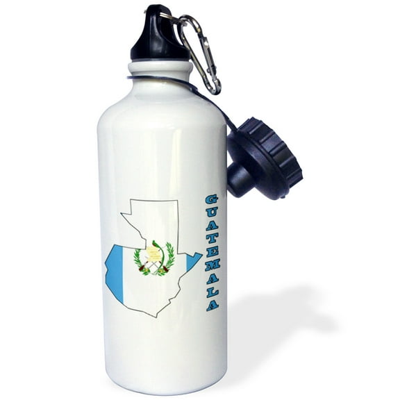 3dRose, The flag of Guatemala in the outline map and word Guatemala, Flip Straw 21oz Water Bottle