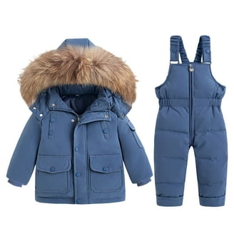 Zero Xposur Toddler Boys Blue Pixel Snowsuit Coat & Snow Bibs Set