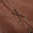 thumbnail image 4 of Men Solid Pocket V-Neck Sleeveless Leather Vest Suit Waistcoat, 4 of 5