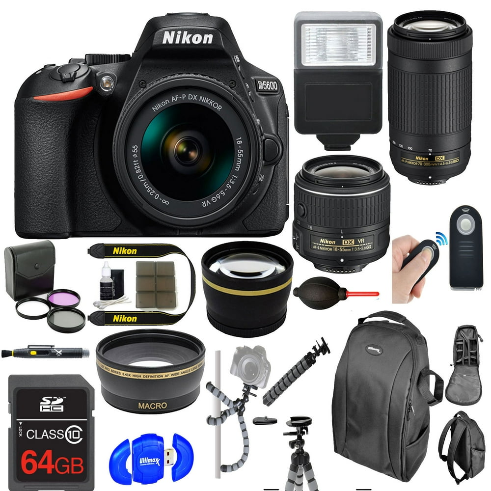 Nikon D5600 24.2 MP DSLR Camera + AFP DX 1855mm & 70300mm NIKKOR