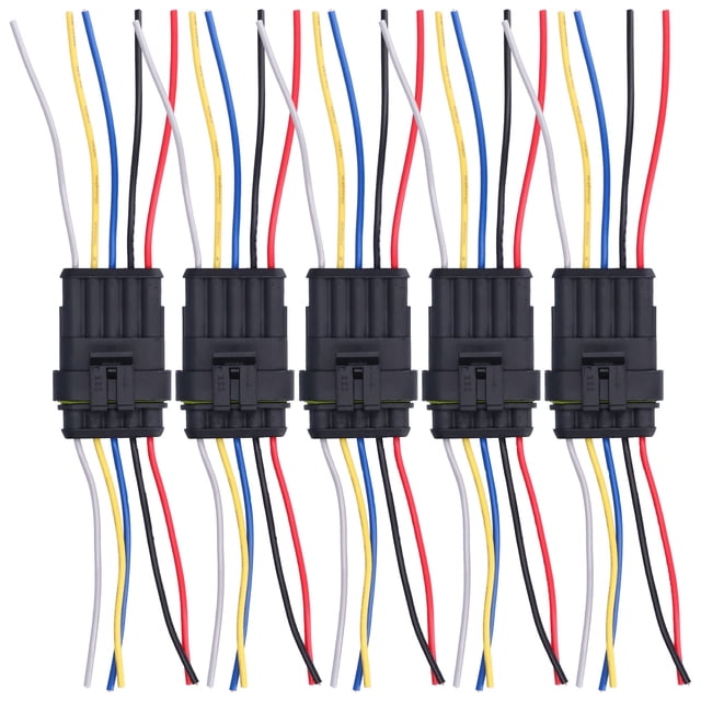 Way Car Electrical Connector,5Pcs Way Car Electrical Terminal Pin Connector Wire Connections Effortless Installation