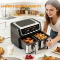 thumbnail image 7 of 2 Basket Dual Zone Air Fryer with Ceramic Crisper Plate, 9.5 QT, 80–450 ° F, Touch Control, Black, 7 of 7