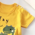 thumbnail image 3 of Quealent Boys Cartoon Dinosaur T-Shirt Collection Cotton Summer Short Sleeve Tee for Kids Casual Top for Boys Ages 1-7 Years (Light Yellow, 7-8 Years), 3 of 4