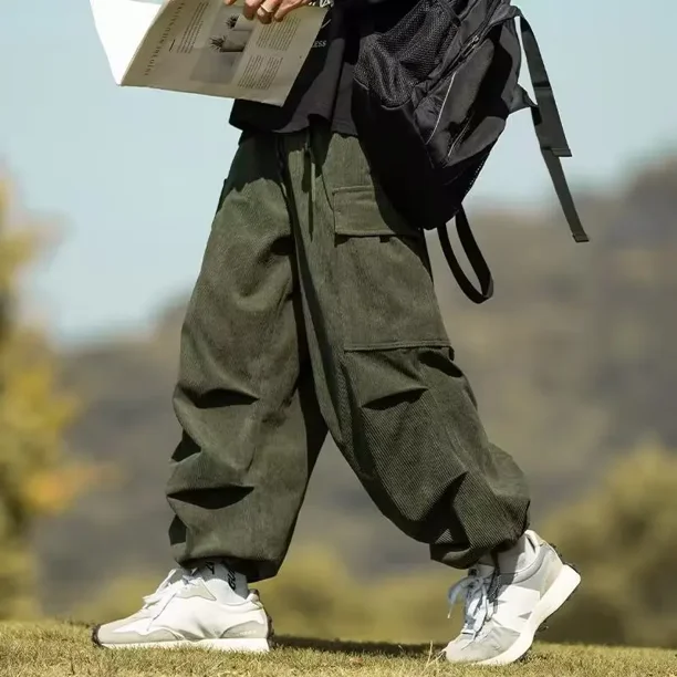 Pantalones Informales Para Hombre, Traje De Pierna Ancha, Holgado, Con