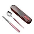 thumbnail image 4 of Travel Utensils Set Stainless Steel Spoon/Chopsticks/Fork with Holder Case Housewarming Gift, 4 of 4