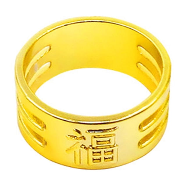 bedienty Knitting Rings Finger for Protection Thimble Adjustable Sewing Loop Specially-designed Crochet Tools for Home Yarn Crafts Thicken Fu Gold Ring 1Set