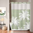 thumbnail image 2 of No Hook Shower Curtain, Sage Green Palm Trees Shower Curtains for Bathroom with See Through Top Window, Farmhouse Tropical Summer Beach Waterproof & Washable Bath Curtain Stall 48"x72", 2 of 9