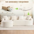 thumbnail image 4 of Timbernest 99" Modular Sectional Sofa with Pillows, Chenille L Shaped 3-Seater Couch with Deep Seat, White, 4 of 10