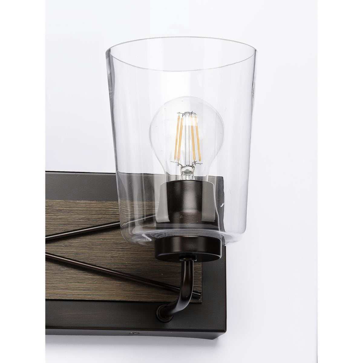 Briarwood Collection Two-Light Antique Bronze Clear Glass Coastal Bath Vanity Light