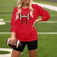 thumbnail image 1 of Chandail en Molleton Sans Capuche pour Femmes - Imprimé Football, Col Rond Surdimensionné pour Tenue Décontractée et de Jour de Match, 1 of 3