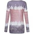 thumbnail image 3 of USSUMA Blouses for Women Casual, Women Fall Winter Tops Tees Lightweight Fall Loose Fit Scoop Neck Long Sleeves Stylish Pullover Tops Lace Patchwork Striped Pattern Tee Teen Girls Tunic, 3 of 7