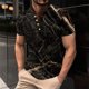 thumbnail image 2 of Camisas de Manga Larga para Hombres Mezcla de Polialgodón Sólido, Cuello Redondo Casual Botón Abajo Blusa para Invierno, Moda Y Uso Diario, 2 of 5