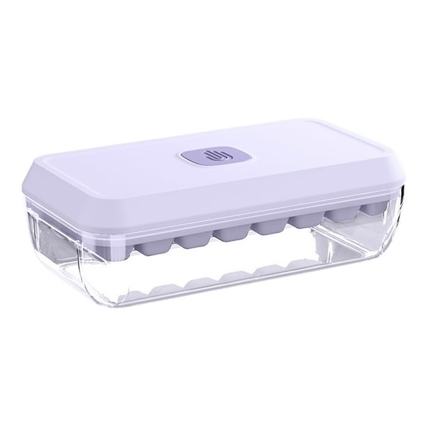Bandeja con tapa. Fabricador de hielo de silicona de gran capacidad para obtener cubitos de hielo perfectos.